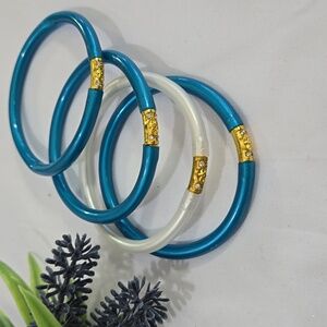 Budha All Weather Bangles Womens Bracelet. Color Blue & White